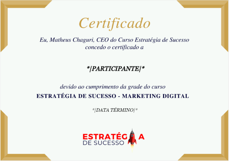 Certificado 768x542 - CURSO ESTRATÉGIA DE SUCESSO - SITE OFICIAL